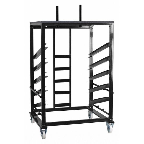 Flash Furniture Round Round Cocktail Table Dolly, 36" dia., 40" W, 34" L, 79.5" H, Rubber, Steel, Black - XA-36-COTA-DY-GG