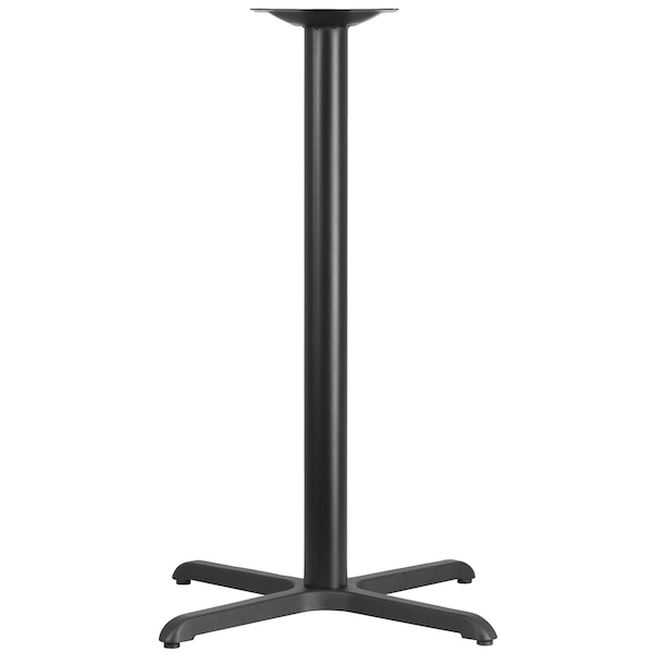 Flash Furniture Restaurant Table X-Base with 3" Dia. Bar, 30" W, 30" L, 42" H, Cast Iron, Iron, Black - XU-T3030-BAR-GG