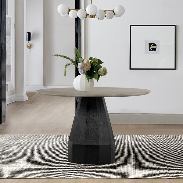 Armen Living Revival Concrete and Oak Round Dining Table - LCRVDICCGR