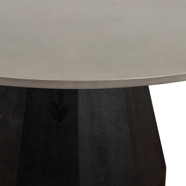 Armen Living Revival Concrete and Oak Round Dining Table - LCRVDICCGR