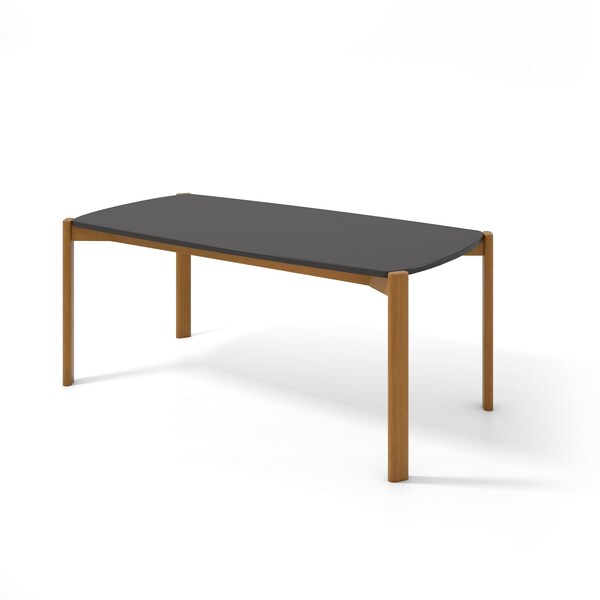Manhattan Comfort Rectangle Dining Set of 7, 70.87 in L, MDF - 6-DT-79620-BK