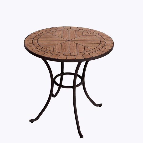 Living Accents Living Accents Brown Round Stainless Steel Mosaic Bistro Table - H22ST2150