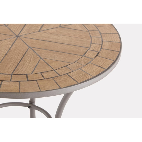 Living Accents Living Accents Brown Round Stainless Steel Mosaic Bistro Table - H22ST2150