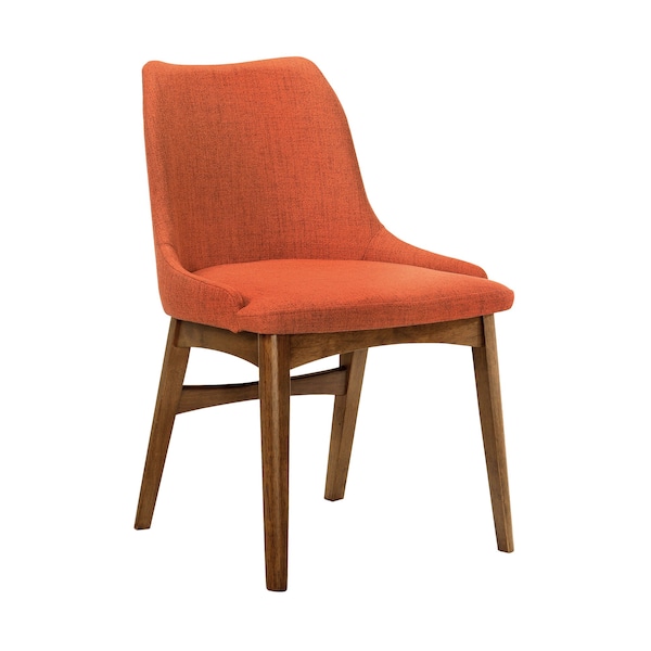 Armen Living Arcadia and Azalea 42" Round Orange and Walnut Wood 5 Piece Dining Set - SETARDI5AZWAOR42