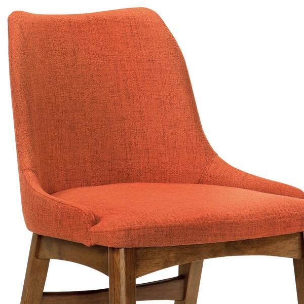 Armen Living Arcadia and Azalea 42" Round Orange and Walnut Wood 5 Piece Dining Set - SETARDI5AZWAOR42