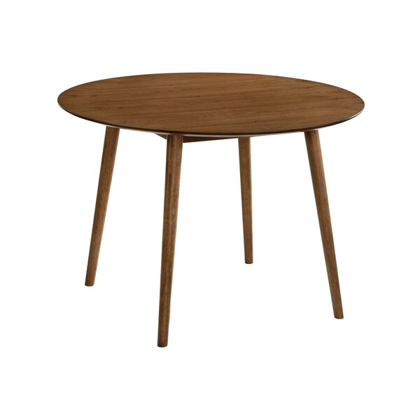 Armen Living Arcadia and Talulah 42" Round Gray and Walnut Wood 5 Piece Dining Set - SETARDI5TAGRWA42