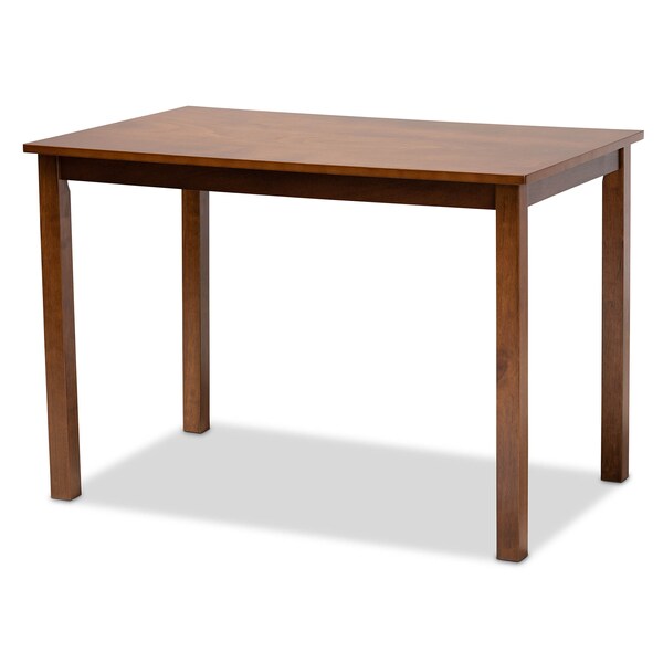 Baxton Studio Kasia Grey Upholstered and Walnut Wood 5-Piece Dining Set - 172-9878-8959