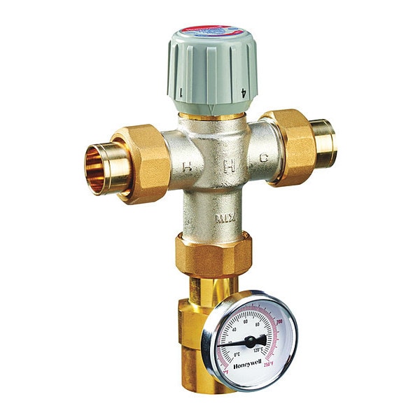 Resideo Braukmann LOW LEAD TMV 70-120F UNION TEMP GAUGE, 1/2" - AM100C1070-USTG-LF