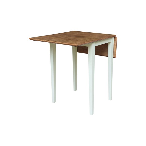 Whitewood Industries Rectangular Small Drop Leaf Dining Table, 36 in W, 29 in L, 22 in H, Parawood, Hickory/Shell - T79-2236D