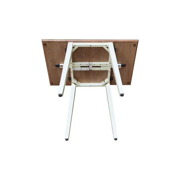 Whitewood Industries Rectangular Small Drop Leaf Dining Table, 36 in W, 29 in L, 22 in H, Parawood, Hickory/Shell - T79-2236D