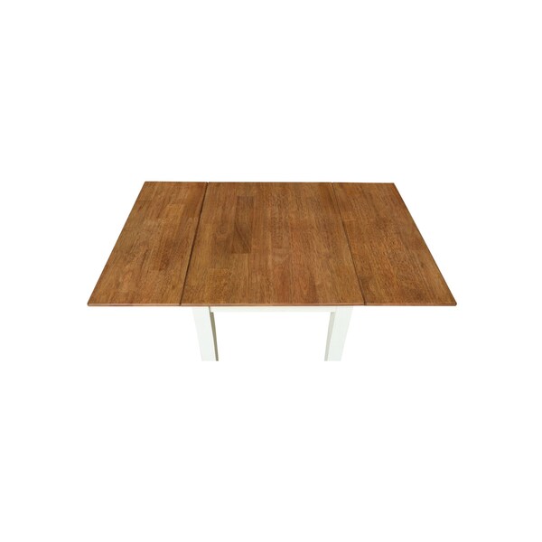Whitewood Industries Rectangular Small Drop Leaf Dining Table, 36 in W, 29 in L, 22 in H, Parawood, Hickory/Shell - T79-2236D