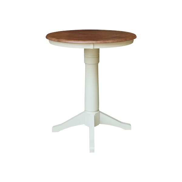 Whitewood Industries Rectangular Fixed Top Pedestal Table, 30 in W, 35.9 in L, 30 in H, Parawood, Hickory/Shell - K79-30RT-27B-6B