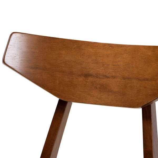 Baxton Studio Pearson Mid-Century Light Beige Fabric and Walnut Brown Finished Wood 5-PC Dining Set - 178-10811-11082-ZORO