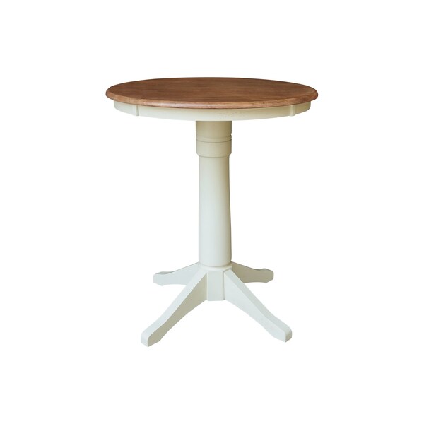Whitewood Industries Rectangular Fixed Top Table W/ 2 Stools, 30 in W, 35.1 in L, 30 in H, Parawood, Hickory/Shell - K79-30RT-27B-S102-2