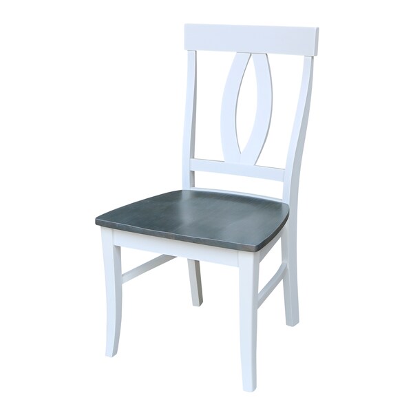International Concepts Round 42 in. Dual Drop Leaf Dining Table with 4 Splat Back Chairs - 5 Piece Dining Set, 42 in W - K05-42DP-C170-4