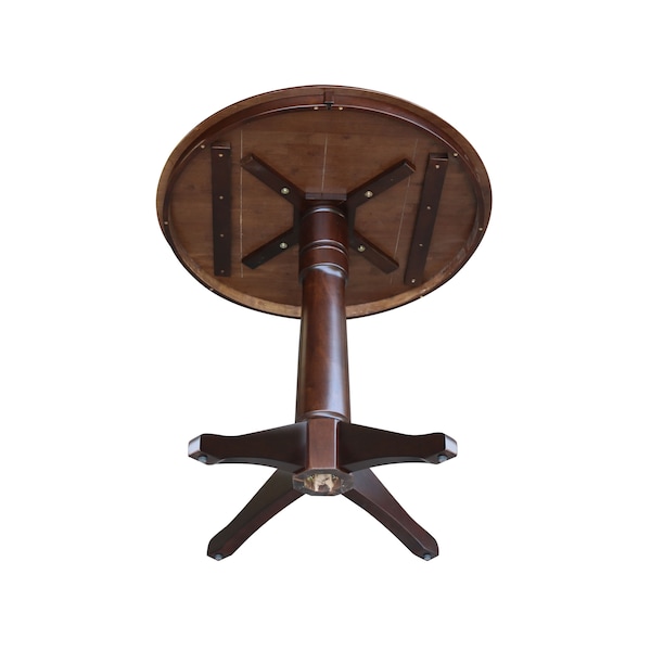 International Concepts Round 36 in Round Top Pedestal Table, 34.9 inH, Rich Mocha, 36 in W, 36 in L, 35.9 in H, Wood - K15-36RT-27B-6B