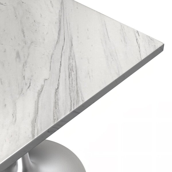 Leisuremod Square 27.55 in W, 29.34 in L, Resin/Stainless Steel, White - VT20BS-S27WMR
