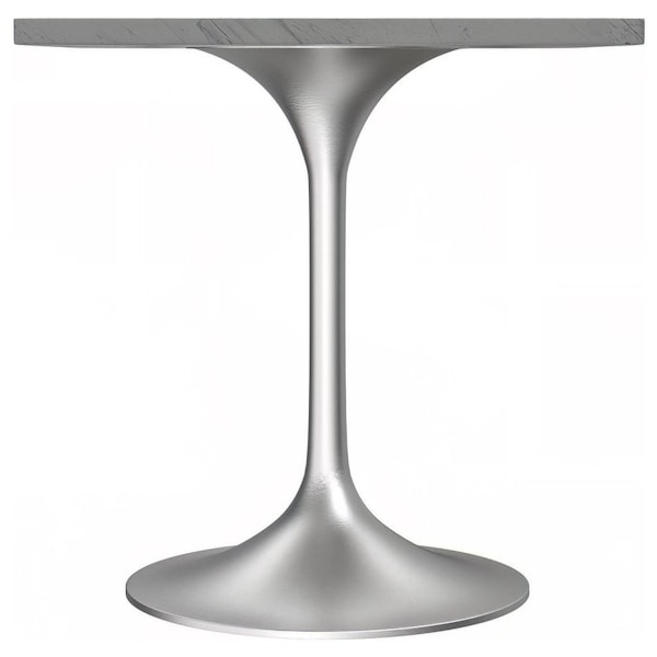 Leisuremod Square 27.55 in W, 29.34 in L, Resin/Stainless Steel, White - VT20BS-S27WMR