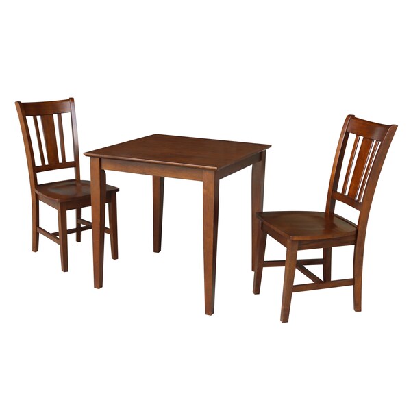 International Concepts Square 30x30 Dining Table with 2 Chairs, Espresso, 30 in W, 30 in L, 30 in H, Wood, Espresso - K581-3030-C10-2