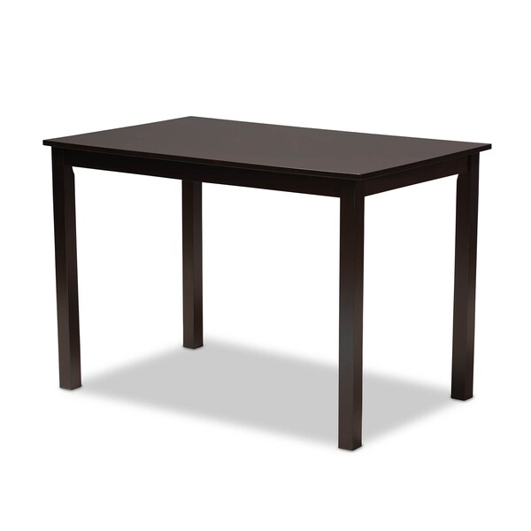 Baxton Studio Renaud Sand Upholstered Espresso Finished 5-Piece Wood Dining Set - 157-9729-8026