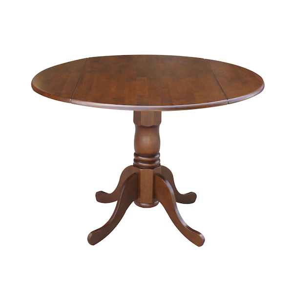 International Concepts 42 in. Dual Drop Leaf Table with 4 Splat Back Dining Chairs - 5 Piece Dining Set - K581-42DP-C-13-4