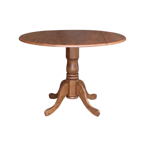 International Concepts 42 in. Dual Drop Leaf Dining Table with 4 Madrid LadderBack Chairs - K42-42DP-C2-4