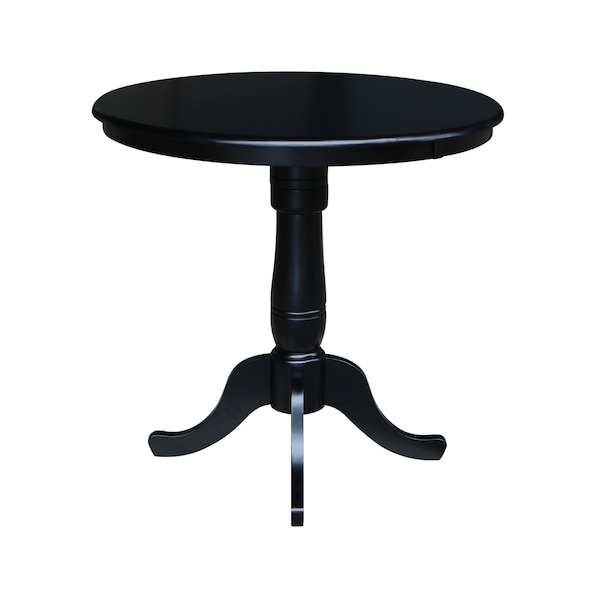 International Concepts Round 36 in Round Top Pedestal Table, 40.9 inH, Black, 36 in W, 36 in L, 40.9 in H, Wood, Black - K46-36RT-6B-2