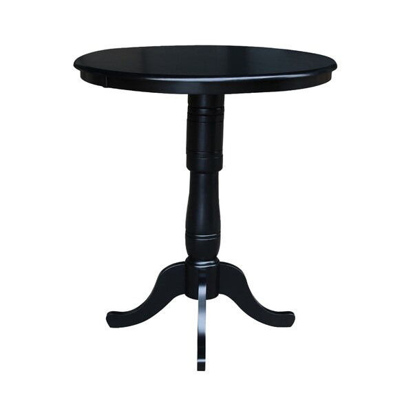 International Concepts Round 36 in Round Top Pedestal Table, 40.9 inH, Black, 36 in W, 36 in L, 40.9 in H, Wood, Black - K46-36RT-6B-2
