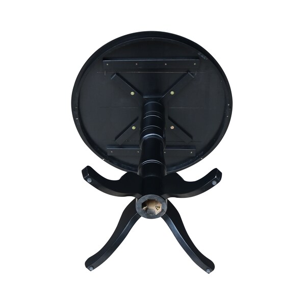 International Concepts Round 36 in Round Top Pedestal Table, 40.9 inH, Black, 36 in W, 36 in L, 40.9 in H, Wood, Black - K46-36RT-6B-2