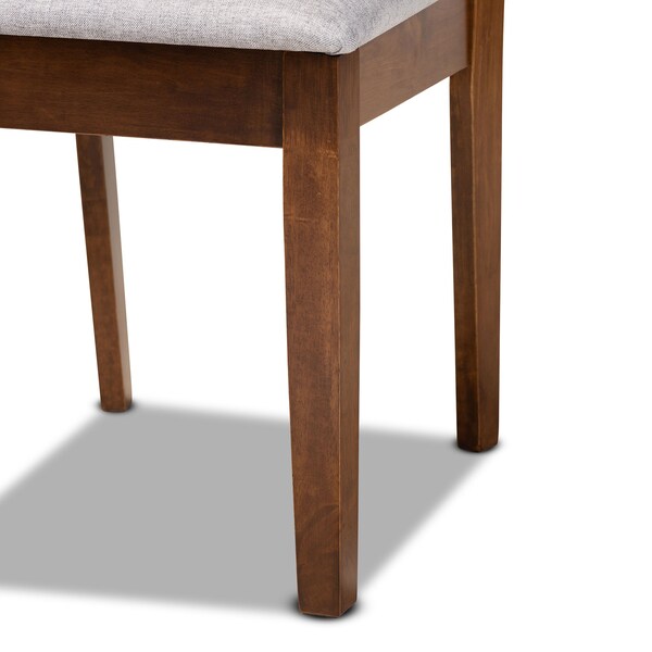 Baxton Studio Nicolette Modern and Contemporary Grey Fabric and Walnut Brown Finished Wood 7-Piece Dining Set - 176-11387-10520-ZORO