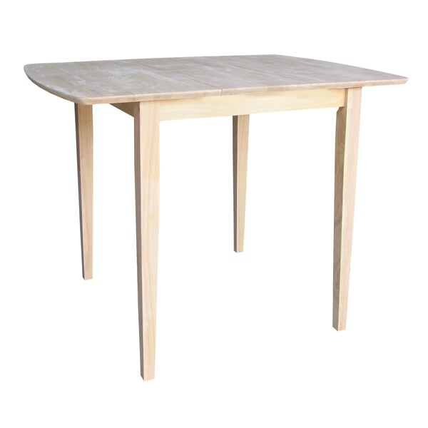 International Concepts Square Table with Butterfly Extension, Unfinished, 36 in W, 36 in L, 36 in H, Wood, Unfinished - K-T36X-36S