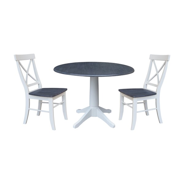 Whitewood Industries Extension Dining Tables, 45 in L, 38 in H, Parawood, 3 Piece Set - K05-42DPT-27-C613-2