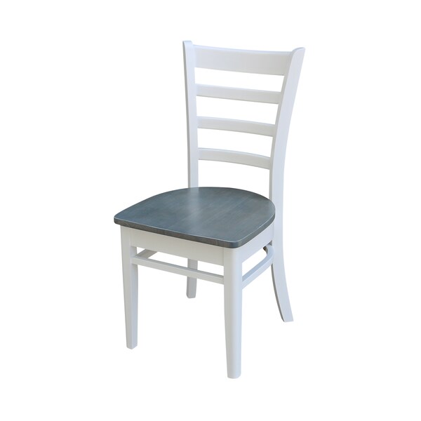 International Concepts Round 36 in Rd Top Pedestal Table, 2 Emily Chairs, White/Heather Gray, 36 in W, 36 in L, 29.1 in H - K05-36RT-C617P