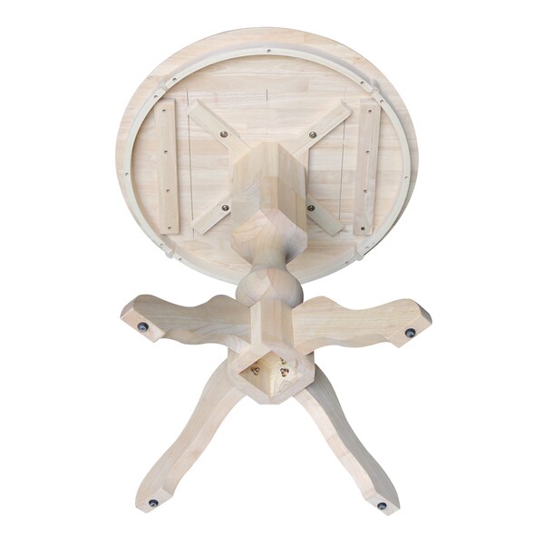 International Concepts Round 30 in Round Top Pedestal Table, 34.9 inH, Unfinished, 30 in W, 30 in L, 34.9 in H, Wood - K-30RT-11P