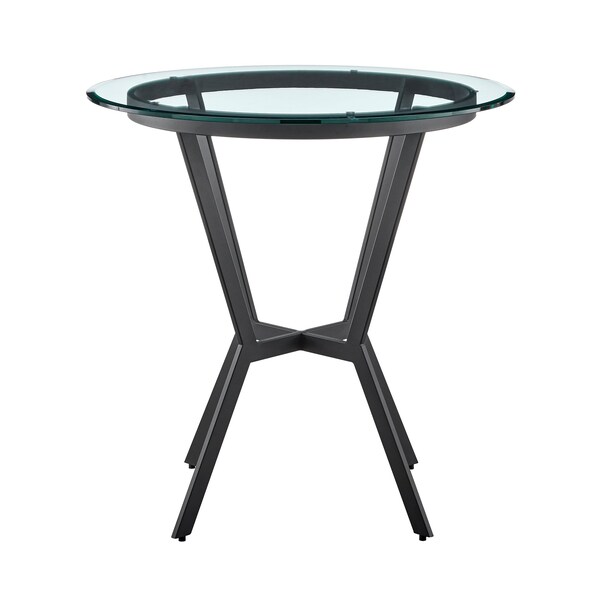 Armen Living Naomi and Lorin 4-Piece Counter Height Dining Set in Black Metal and Gray Faux Leather - SETNMLRGRBL4