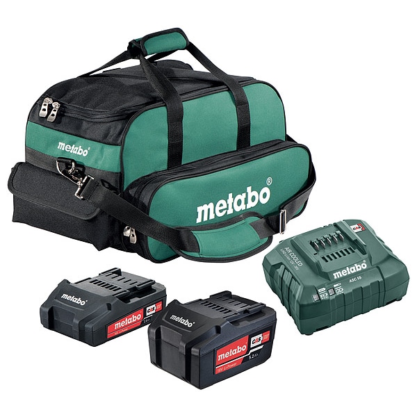 Metabo 18.0V Li-Ion Battery and Charger Kit, 5.2Ah Capacity - US625596052