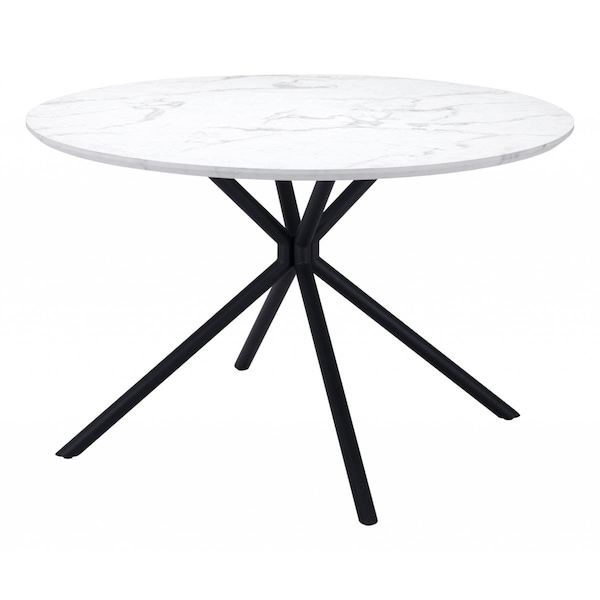 Gfancy Fixtures 29.9 x 47.2 x 47.2 in. Amiens Dining Table, White - GF3657750