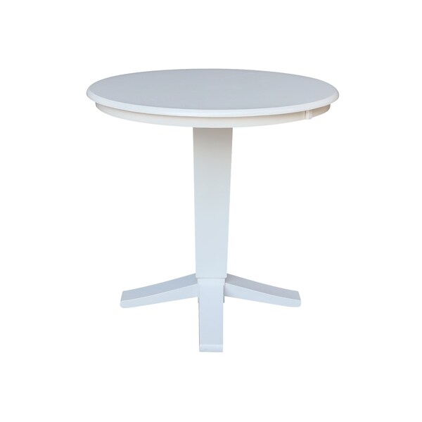 International Concepts 36 in. Solid Wood Round Top Pedestal Dining Table - 35.9 in. High, White - K08-36RT-23B-36