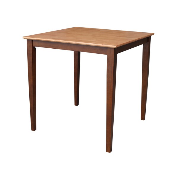 International Concepts Square Solid Wood Top Table, Cinnamon/Espresso, 36 in W, 36 in L, 36 in H, Wood, Cinnamon/Espresso - K58-3636-36S