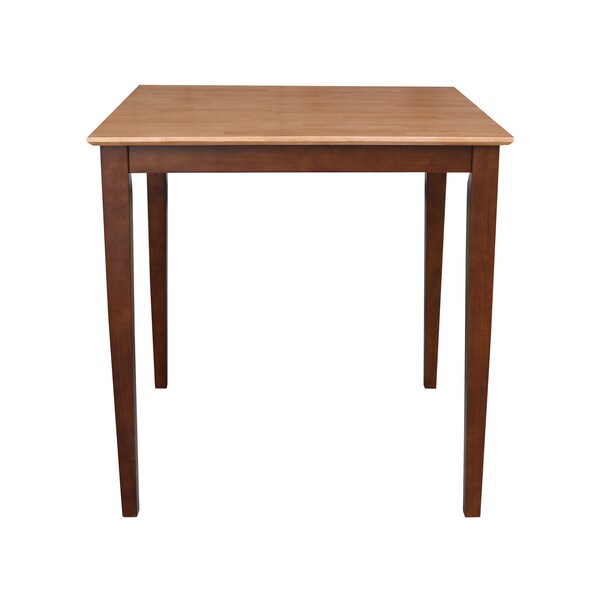 International Concepts Square Solid Wood Top Table, Cinnamon/Espresso, 36 in W, 36 in L, 36 in H, Wood, Cinnamon/Espresso - K58-3636-36S