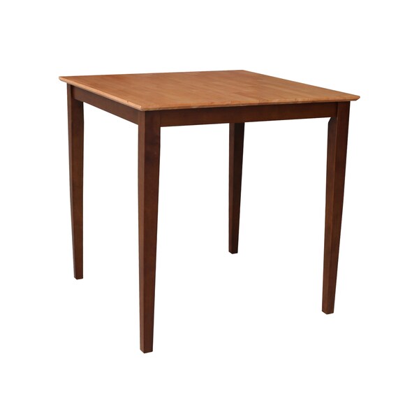 International Concepts Square Solid Wood Top Table, Cinnamon/Espresso, 36 in W, 36 in L, 36 in H, Wood, Cinnamon/Espresso - K58-3636-36S