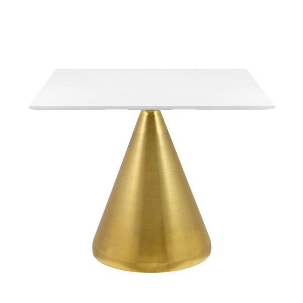 Modway Furniture 36 in. Tupelo Dining Table, Gold White - Square - EEI-5317-GLD-WHI
