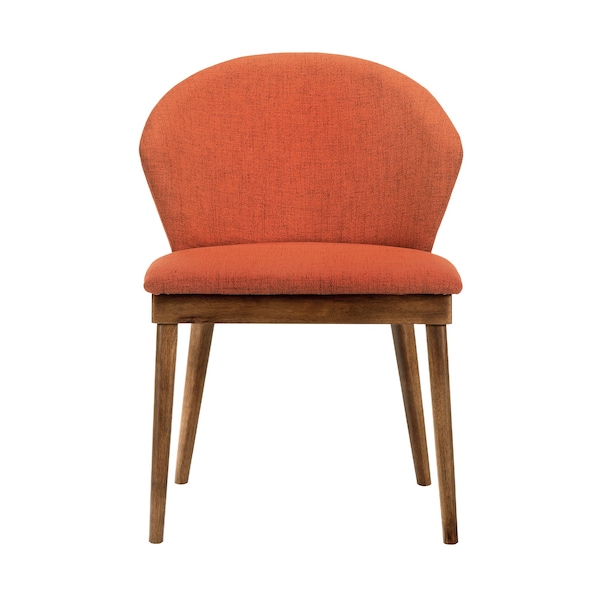 Armen Living Arcadia and Juno 42" Round Orange and Walnut Wood 5 Piece Dining Set - SETARDI5JNWAOR42