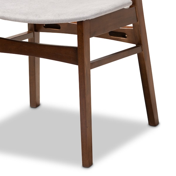 Baxton Studio Paras Mid-Century Transitional Light Grey Fabric and Walnut Brown Finished Wood 5-PC Dining Set - 178-10810-11082-ZORO