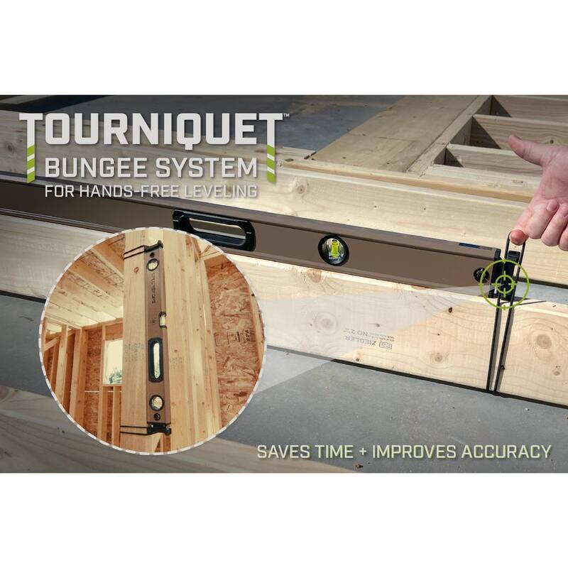 SPEC OPS 96 in. Box Beam Level, Tourniquet Bungee System, 33% Larger Block Vials, Aluminum - SPEC-LEVEL96