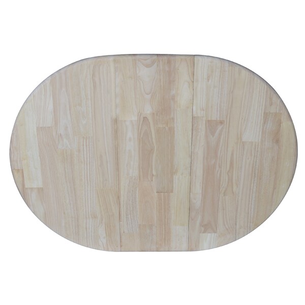 International Concepts Round 36 in Rd Top Pedestal Table, 12 in Leaf, 28.9 inH, Dining Height, Unfinished, 36 in W, Wood - K-36RXT-27B
