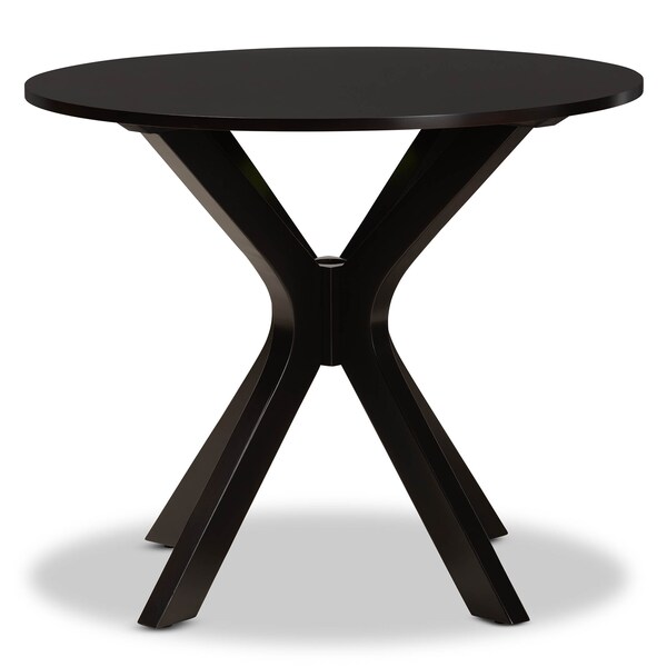 Baxton Studio Kenji Dark Brown Finished 35-Inch-Wide Round Wood Dining Table - 168-10892
