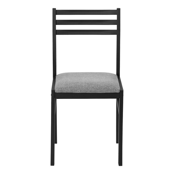 Monarch Specialties Dining Table Set, Small, 35 in. Drop Leaf, Kitchen, Black Metal, Grey Laminate, Contemporary - I 1007