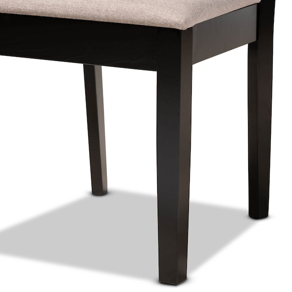 Baxton Studio Jackson Sand Upholstered and Espresso Wood 5-Piece Dining Set - 166-10764-8026