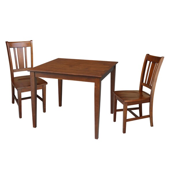 International Concepts Square 36x36 Dining Table with 2 Chairs, Espresso, 36 in W, 36 in L, 30 in H, Wood, Espresso - K581-3636-C10-2
